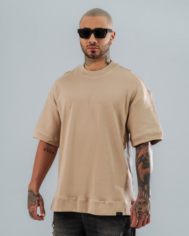 Camiseta Básica Oversize Alto Gramaje Taupe