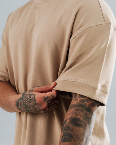 Camiseta Básica Oversize Alto Gramaje Taupe