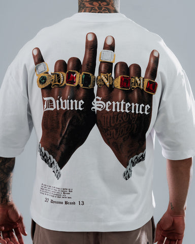 Camiseta Boxy Blanca Divine Sentence