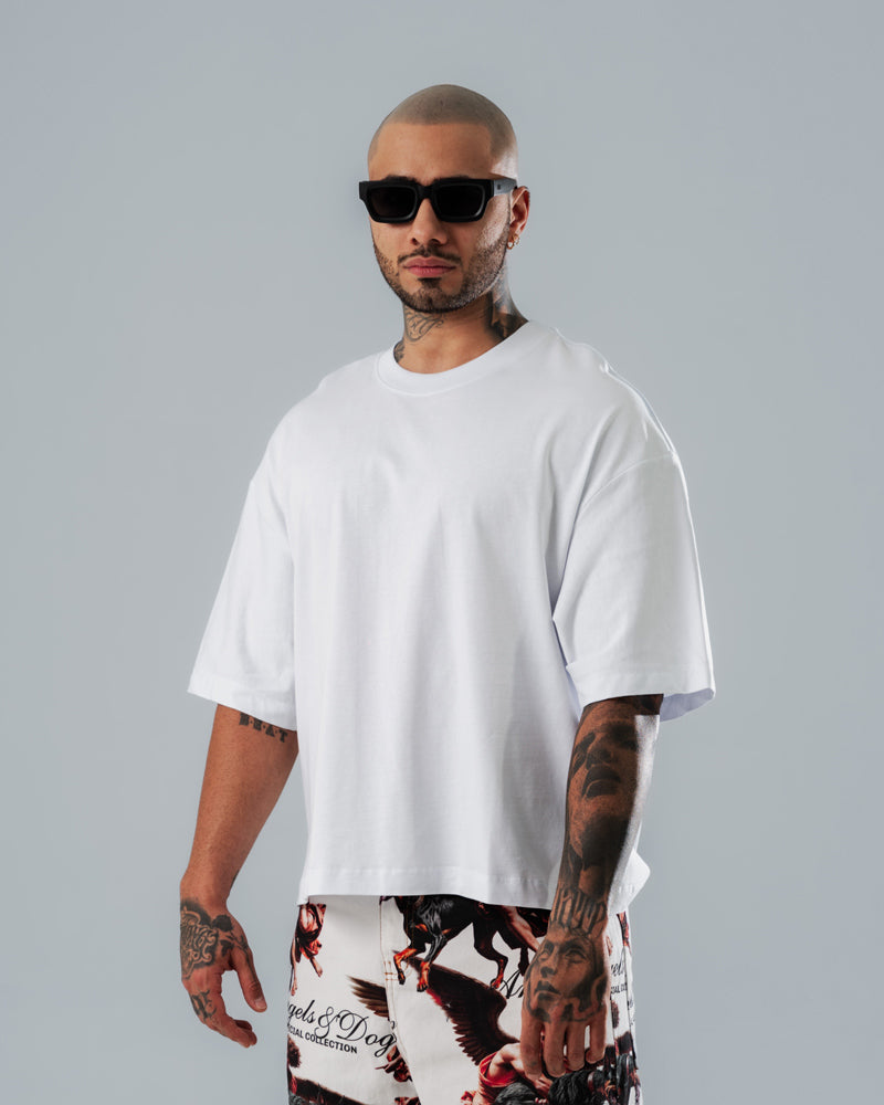 Camiseta Boxy Fit Básica Blanca