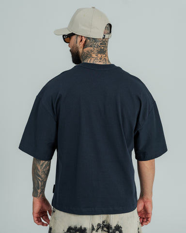 Camiseta Boxy Fit Básico Azul-Navy