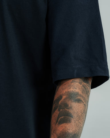 Camiseta Boxy Fit Básico Azul-Navy