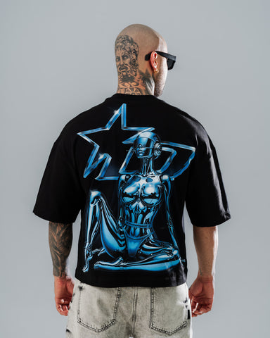 Camiseta Boxy Fit Blue Cyborg