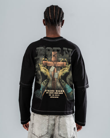 Camiseta Boxy Fit Manga Larga - Edición Born Again