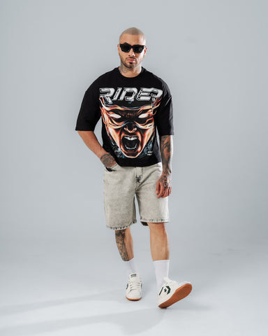 Camiseta Boxy Fit Rider Flame
