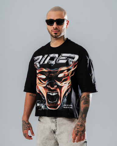 Camiseta Boxy Fit Rider Flame