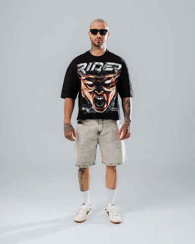 Camiseta Boxy Fit Rider Flame