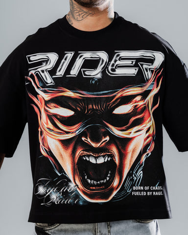 Camiseta Boxy Fit Rider Flame