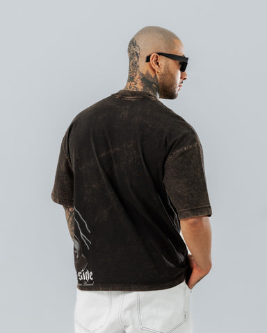 Camiseta Oversize Acid Wash Dark Side