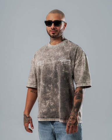 Camiseta Oversize Acid Wash Dark Wings