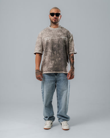 Camiseta Oversize Acid Wash Dark Wings