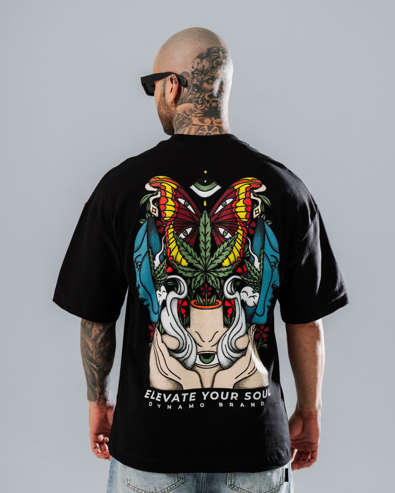 Camiseta Oversize Black Elevate Your Soul
