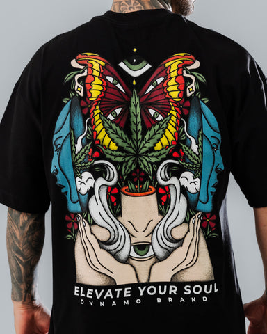 Camiseta Oversize Black Elevate Your Soul