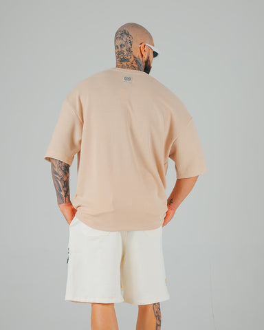 Camiseta Oversize Beige Tela Galleta No Rules For