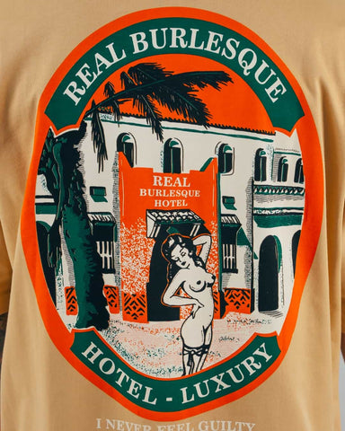 Camiseta Para Hombre Oversize Caqui Real Burlesque