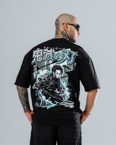 Camiseta Oversize Demon Slayer Black