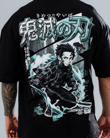 Camiseta Oversize Demon Slayer Black