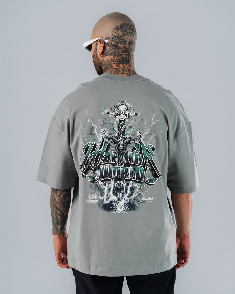 Camiseta Oversize Gris Cemento Warrior