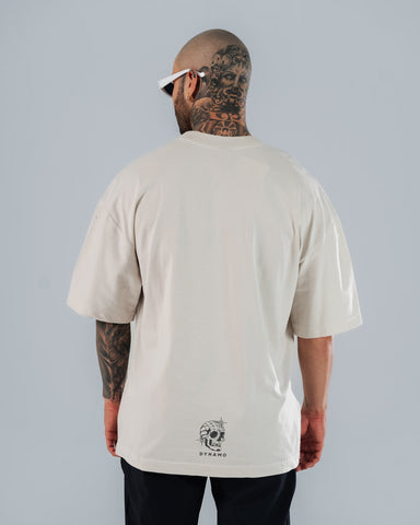 Camiseta Oversize Gris Claro Future Skull