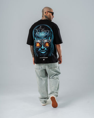 Camiseta Oversize Negra Cyberpunk