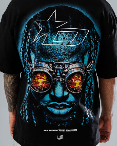 Camiseta Oversize Negra Cyberpunk