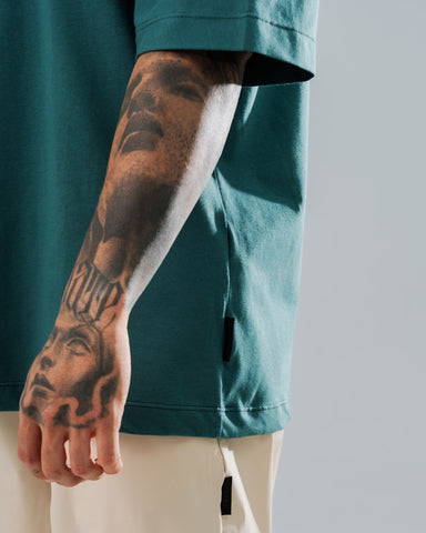 Camiseta Oversize Verde Bordado Tonal