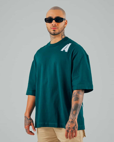 Camiseta Oversize Verde Pino Attitude