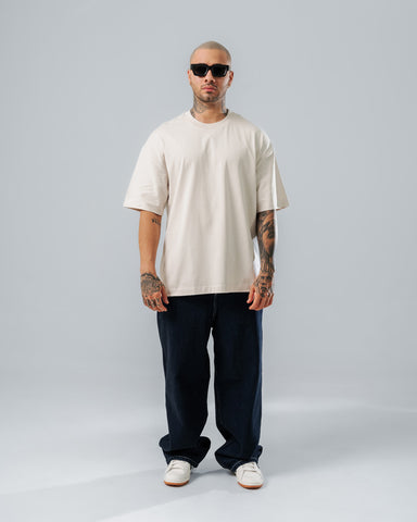 Camiseta Para Hombre Básica Oversize Silver