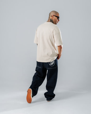 Camiseta Para Hombre Básica Oversize Silver