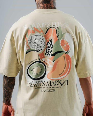 Camiseta Para Hombre Oversize Arena Fruits