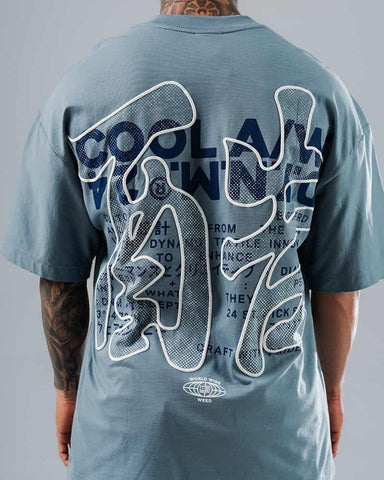 Camiseta Para Hombre Oversize Azul Cool