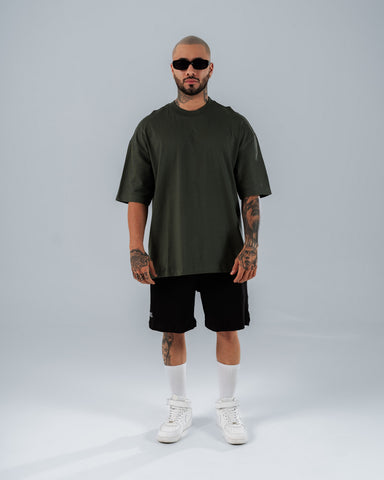 Camiseta Para Hombre Oversize Básica Verde