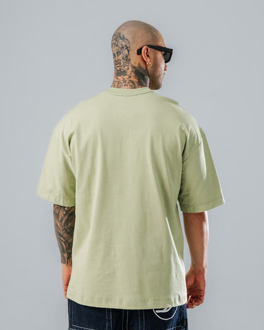 Camiseta Para Hombre Oversize Básica Verde Oliva