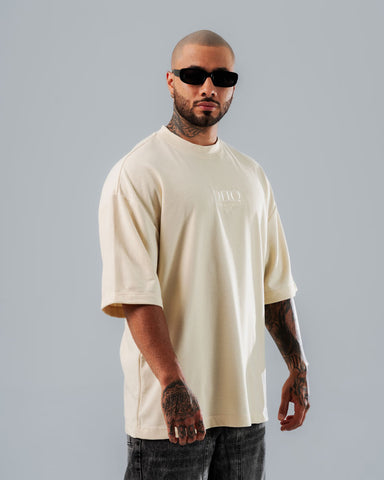 Camiseta Para Hombre Oversize Beige DHQ