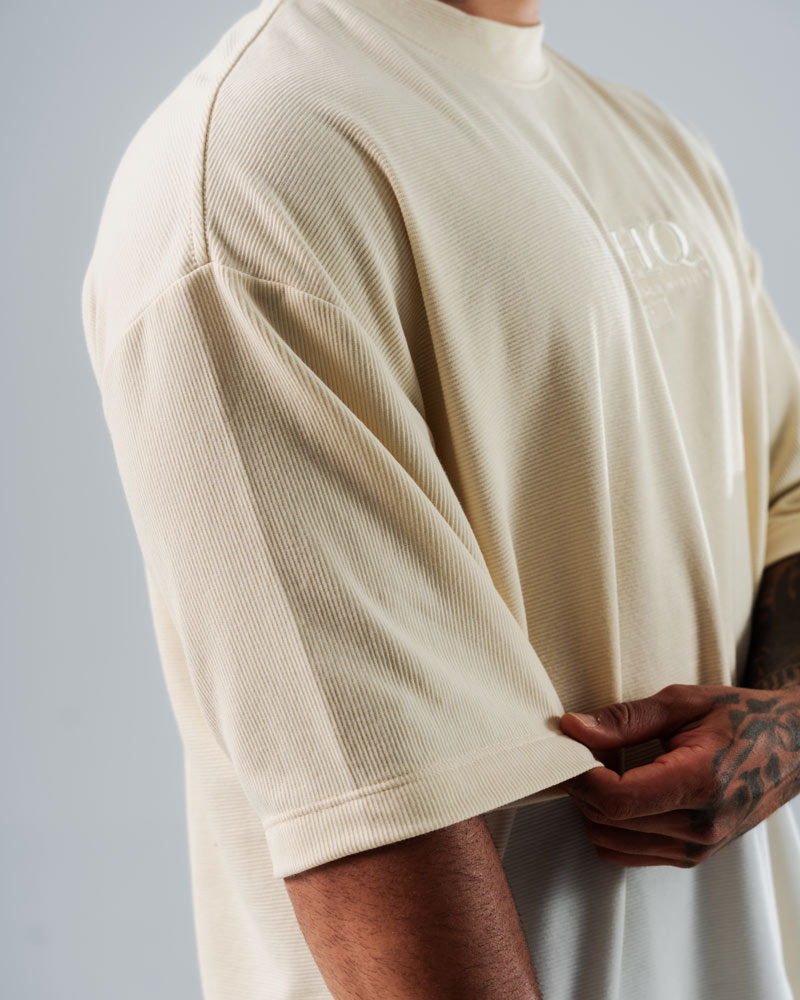 Camiseta Para Hombre Oversize Beige DHQ