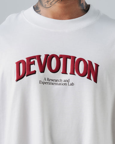 Camiseta Para Hombre Oversize Blanca Devotion