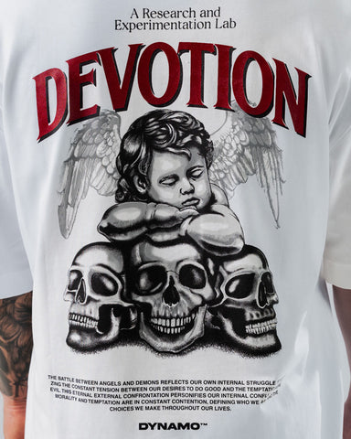 Camiseta Para Hombre Oversize Blanca Devotion