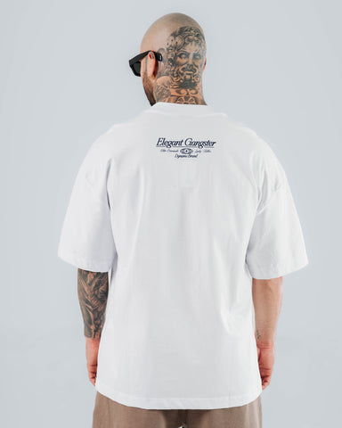 Camiseta Para Hombre Oversize Blanca Elegant