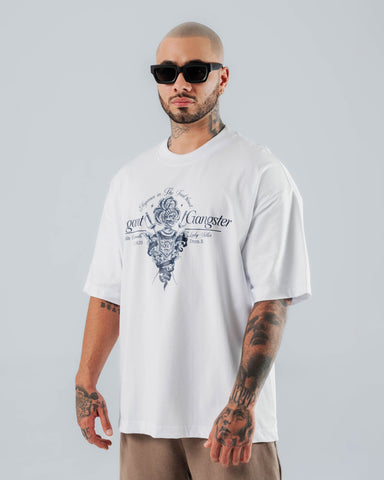 Camiseta Para Hombre Oversize Blanca Elegant