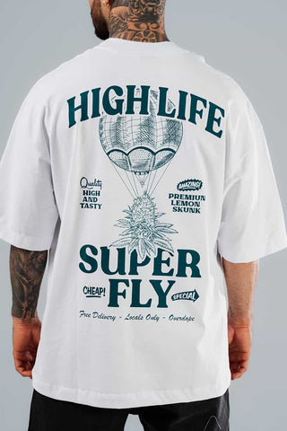 Camiseta Para Hombre Oversize Blanca High