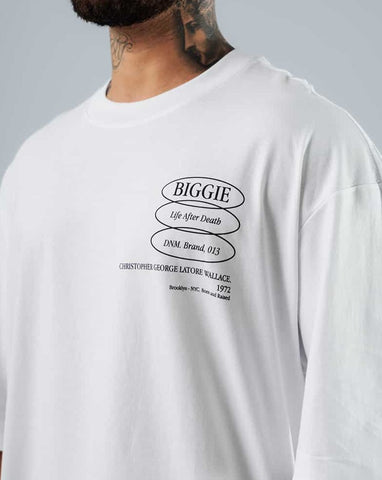 Camiseta Para Hombre Oversize Blanca Notorious