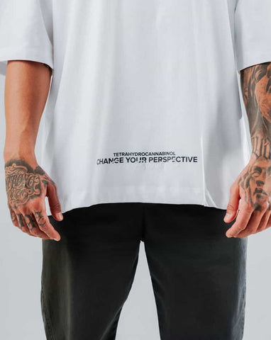 Camiseta Para Hombre Oversize Blanca Properties