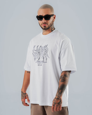 Camiseta Para Hombre Oversize Blanca Protectors