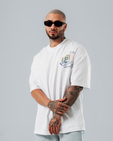 Camiseta Para Hombre Oversize Blanca TRDMRK