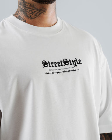 Camiseta Para Hombre Oversize Blanco Attitude