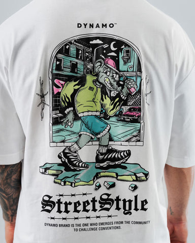 Camiseta Para Hombre Oversize Blanco Attitude