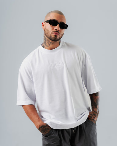 Camiseta Para Hombre Oversize Blanco DHQ