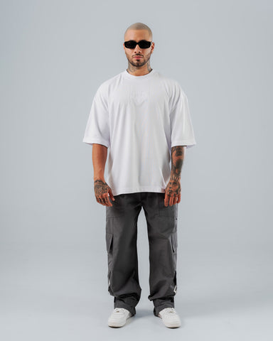 Camiseta Para Hombre Oversize Blanco DHQ