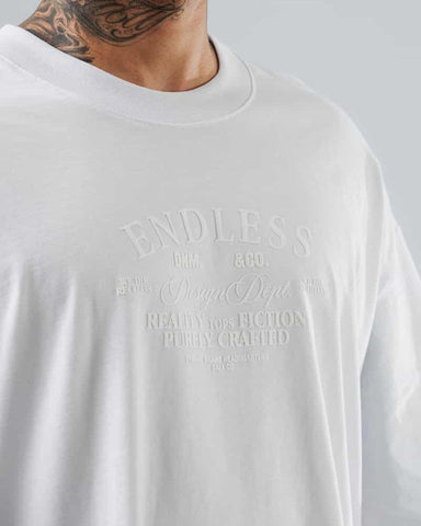 Camiseta Para Hombre Oversize Blanco Endless