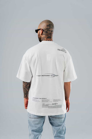 Camiseta Para Hombre Oversize Blanco I Got Nothing To Lose